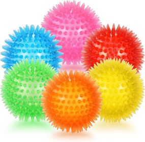 6 Pack 3.5' Squeaky Dog Toy Balls, Floating Pool Balls, Spiky Dog Balls, Durable Interactive Fetch Toys for Puppy, Dog Chew Toys for Teething (3.5"
