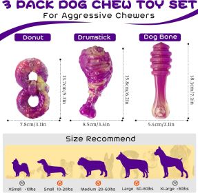 Dog Chew Toys for Aggressive Chewers 3 Pack, Indestructible Dog Toy to Keep Them Busy, Tough Dog Toys for Aggressive Chewers for Small