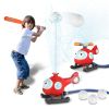 2 In 1 Water Sprinkler Baseball Helicopter Toy for Kids 360°Rotating Water Tee Ball Set for Backyard Lawn Pool Party Outdoor Summer Game for 3+ Years