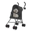 Pet Stroller for Small Dogs Cats with Mesh Ventilation, Lightweight Foldable Design, Cup Holder, Black