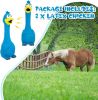 2 Pcs Horse Toys 11 Inches Latex Squeaky Rubber Chicken Dog Toy Reduce Separation Anxiety Screaming Fetch Chicken Toy Turkey Balls for Horse Pet(Blue)