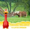 1 Pcs Horse Toys Latex Squeaky Squeeze Chicken Squeak Turkey Balls for Play Fake Screaming Chicken Toys for Horses Soccer Ball for Reduce Separation A