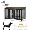 Heavy-Duty Dog Crate Furniture Large Spacious Interior for Medium Dogs Brown Black