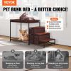 VEVOR Pet Bunk Bed with Stairs, Dog/Cat Window Perch with Storage, Multi-Level Bed Window Perch Dog Bedside Sleeper Couch