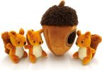 Interactive Squeaky Plush Hide and Seek Squirrel Type Puzzle Toy for Dogs, Medium Size