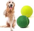 Tennis Ball Dog Toys 2 Pack - Giant 4-Inch Durable and Safe Fetch Tennis Ball for Dogs with Mesh Bag