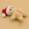 3pcs Plush Gingerbread for Man Cat & Dog - Soft Fabric Toys with Santa Hats, Battery-Free Interactive Play