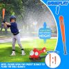 2 In 1 Water Sprinkler Baseball Helicopter Toy for Kids 360°Rotating Water Tee Ball Set for Backyard Lawn Pool Party Outdoor Summer Game for 3+ Years