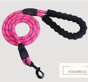 Reflective Dog Leash Nylon Pet Dog Leash Rope For Small Medium Large Dogs Walking Training Pet Suppiles (Option: Pink)