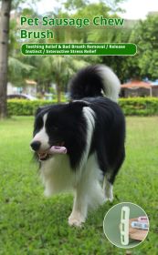 DOG Chew Toys for Teeth Cleaning,Pet Sausage chew Brush,Pet chew & Clean Buddy (Color: PINK)