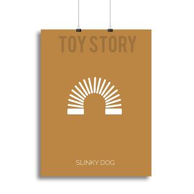 Toy Story Slinky Dog Minimal Movie Canvas Print or Poster (Type: Standard Framed Canvas Print, size: 24" x 16" / 60cm x 40cm (approx))