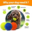 Tennis Ball Dog Toys 4 Pack - 4-Inch Durable and Safe Dog Ball, Sound Output from The Large Tennis Balls for Dogs with Mesh Bag